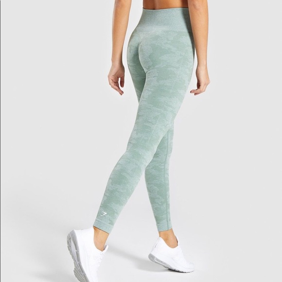 Gymshark Pants & Jumpsuits | Gymshark Camo Seamless Leggings Sage Green | Poshmark